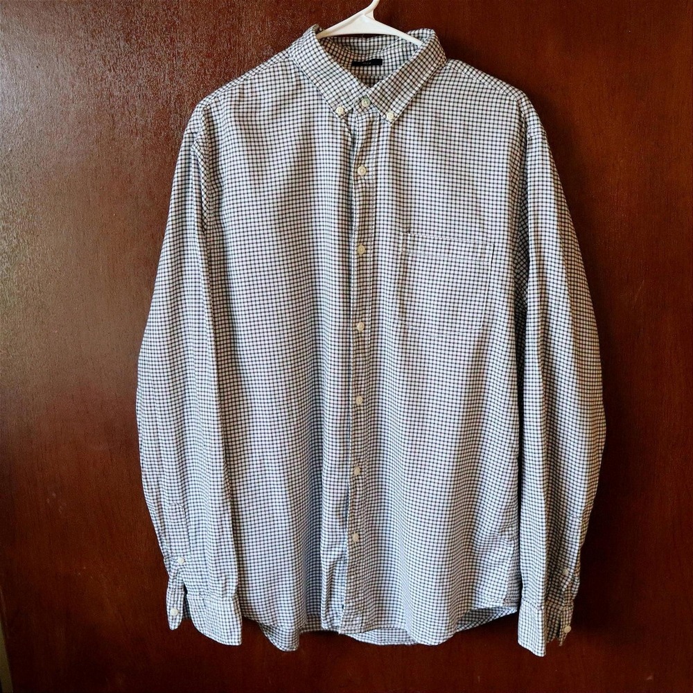 Men's Rye Brand Checkered 100% Cotton Button Up Shirt Large‎